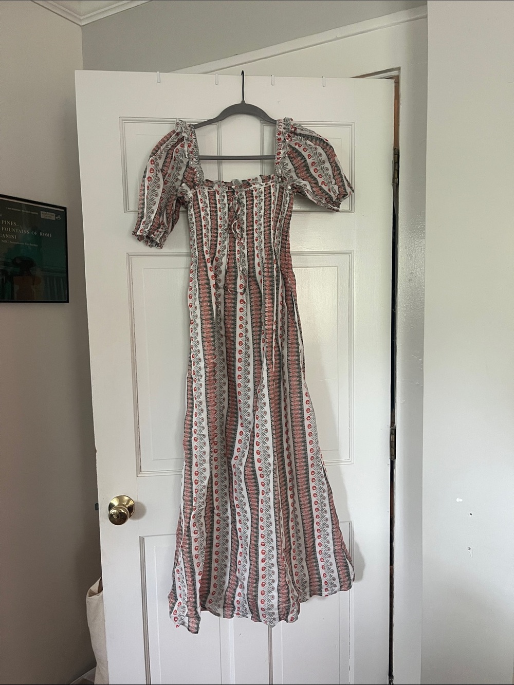 Hill House Striped Maxi Dress in Cream and Rust